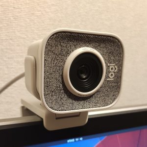 A Logitech-branded webcam attached to a laptop.